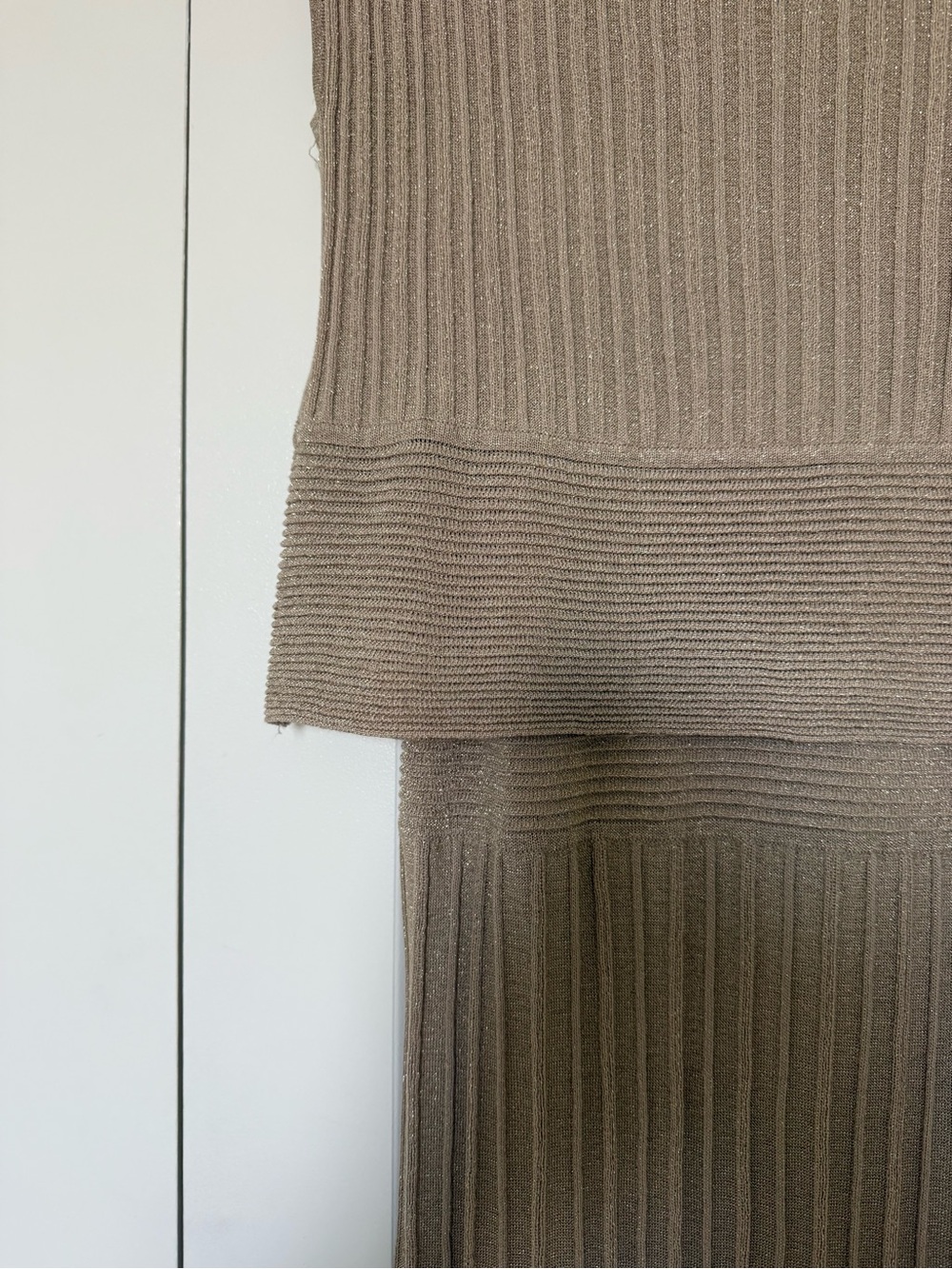Mango Taupe Ribbed Knit Two-Piece Set - Picture 4 of 6